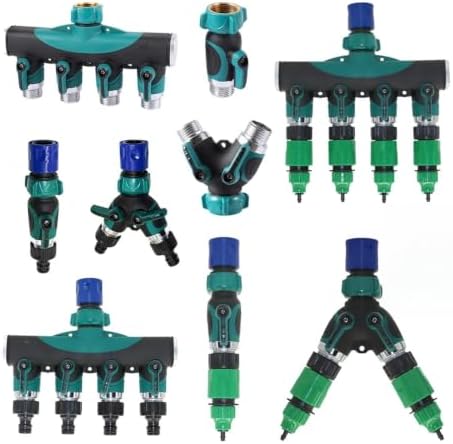 3/4" Valve Water Splitter Single 2-way 4-way Garden Hose Shut Off Valve for Irrigation Car Washing Floor Cleaning Pet Bathing(1-Way Splitter Kit-01) by Unknown