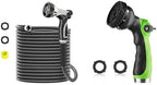50ft 304 Stainless Steel Garden Hose+Nozzle with 8 Spray Patterns by SPECILITE