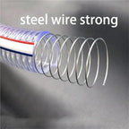 PVC Steel Wire Hose Transparent Soft Pipe Plastic Water Pump Tube Flexible Rubber With Metal Wire Tubing(ID 34mm,1M) - Image 4