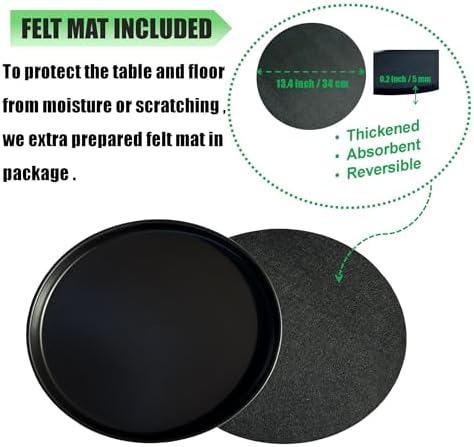 Yukfona Ceramic Plant Saucer Tray 2 Pcs 12 Inch Black, 12.5" OD x11.9 ID x1.6 Deep| Fits Flower pots Bottom≤ 11.9", Heavy Duty Glazed Round Planter Drip with Catch Basin for Indoor Outdoor Plants - Image 3