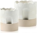 Nihow Ceramic Self Watering Pots for Indoor Plants, 6+8 Inch,Beige Set 2 by Nihow
