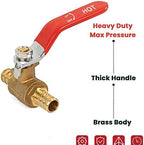 Pex Brass Ball Valve - Pex Fittings Pex Shut Off Valve - Crimping Tool Fittings - Water Hose Shut Off Valve - Crimp Brass Ball Valve Hot Cold (Pack of 10) (1/2 Inch) - Image 5