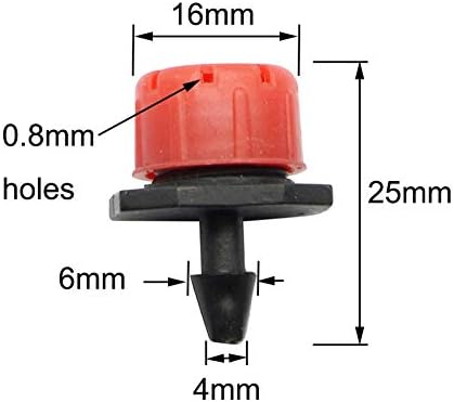Botanical Garden Lawn Nozzle 300 Pcs Red Automatic Garden Dripper Micro Drip Irrigation Watering Anti-Clogging Emitter Garden Supplies for 4/7mm Hose (Color : Red) - Image 2