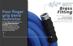 AG-Lite AL3425 3/4" x 25' Rubber Garden Hose with Brass Fittings - Image 4