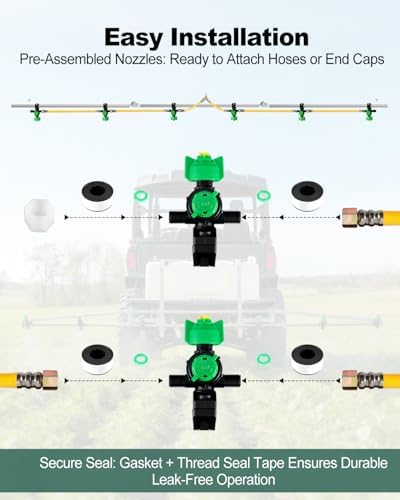 6-Nozzle Sprayer Boom Kit, 122" Folding Spray Boom for ATV & UTV - Image 5
