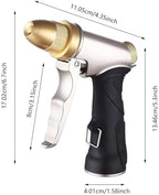 2 Pcs Heavy Duty Metal Garden Hose Nozzle with Adjustable Patterns, High Pressure Sprayer for Watering Plants Car Washing Pet Showering (2Pcs) - Image 2