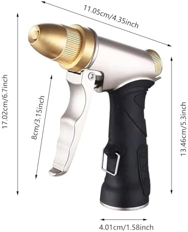 2 Pcs Heavy Duty Metal Garden Hose Nozzle with Adjustable Patterns, High Pressure Sprayer for Watering Plants Car Washing Pet Showering (2Pcs) - Image 2