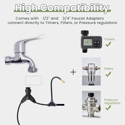 200FT Drip Irrigation Kit, 40 Adjustable Nozzles, 1/4in Hose - Image 6