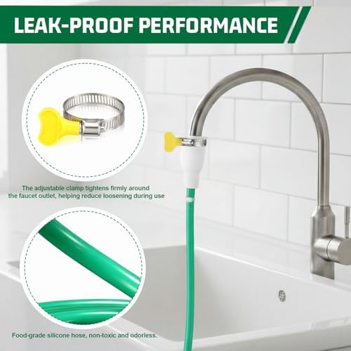 16 ft Faucet Hose Adapter for Sink,Silicone Tube with Connector - Image 4