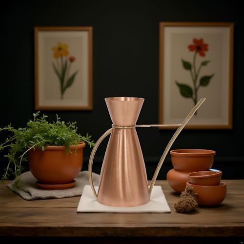 Copper Watering Carafe Elegant Indoor Plant Watering Can Decorative Tabletop Garden Tool Precise Pour Spout Stylish Home Décor for Houseplants Herbs Succulents Office and Living Spaces - Image 3