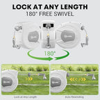 Retractable Garden Hose Reel, 1/2" x 100ft Wall Mount Heavy Duty Automatic Hose Reel with 10 Pattern Nozzle, Any Length Lock & Slow Return System, 180°Swivel Bracket Upgraded UV Resistant,Light Grey - Image 6