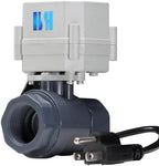 1/2" 3/4" 1" 110-230VAC Normally Closed/Open CF8/Stainless Steel 304 Motorized Electrical Ball Valve With U.S. Plug (1 inch Plastic, Normally Closed) by HSH-Flo