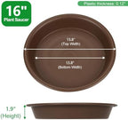 TITE Plant Saucer 16 inch,Heavy Large Planter Durable Thicker Plastic Plant Trays for Indoors and Outdoor,Plant Saucer Drip Trays,Brown (16 inch,Brown) Pack of 3 - Image 2