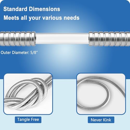 10ft Metal Garden Hose, Water Lead-in Hose Extension, Stainless Steel Hose Extension Adapter for Hose Reel/RV, Drinking RV Water Hose, Reel Extender for Yard, Female to Female, Durable (Pack of 2) - Image 6