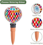 Mosaic Watering Globes 2 Pack Self Watering Spikes Red - Image 7