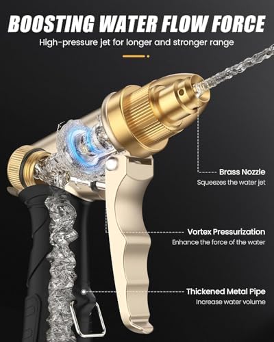Heavy Duty Metal Garden Hose Nozzle, High Pressure with Adjustable Spray Patterns, for Watering Plants, Car Washing, Pet Showering (2 pcs) - Image 3