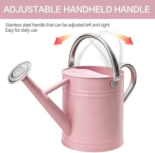 Metal Watering Can for Outdoor Plants, Watering Can Decor 1 Gallon (Pink) - Image 4