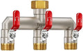 3-Way Garden Hose Splitter, Heavy-Duty Brass, 3/4" GHT, (Red) by Yayamz