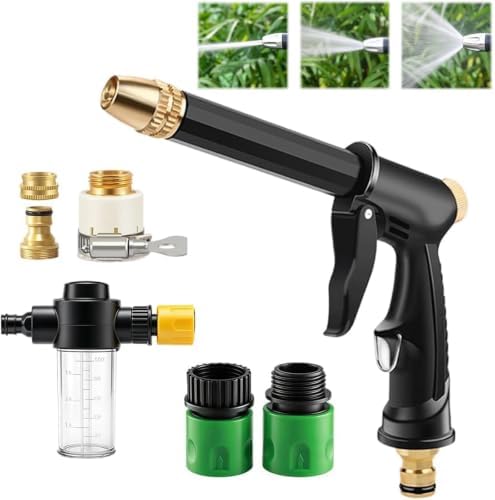 High Pressure Sprayer,Multi Purpose Household Jet Spray Nozzle for Garden Irrigation,Yard Cleaning,Car Washing,2026 Upgraded High Pressure Water Gun Nozzle with Three Adjustable Spray Patterns.（2 pcs） by ZSJO