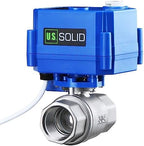 U.S. Solid 3/4 in 304 Stainless Steel Motorized Ball Valve, NSF Certified, Full Port, 9-24 V AC/DC, 3-Wire Latching Self-Hold, Manual Override, Position Indicator - Image 3