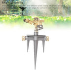 Garden Sprinkler, 360 Degree Rotating 49FT Spray Distance Brass Nozzle NH 3/4 in Spike Base Sprinkler for Yard Orchard - Image 6