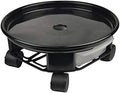 1 Pack 15" Black Plant Caddy with Easy Moving Caster Wheels and a Water Container Round Movable Planter Dolly Trolley Tray Pallet Outdoor Indoor Tree Flower Stand Planter by Amkoskr