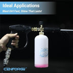 Short Pressure Washer Gun with Foam Cannon, Soap Gun for Pressure Washer, 1/4 Inch Quick Connector, with 7 Nozzle Tips, Container Capacity: 1 Liter - Image 6