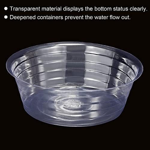 MECCANIXITY Plant Pot Saucer 11 Inch Plastic Round Flower Drip Tray for Indoor Outdoor, Clear Pack of 20 - Image 4