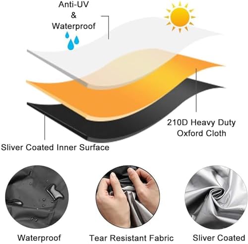 Garden Hose Reel Cover for VEVOR 1/2" x 100FT Retractable Reel 2021–2026, Water Resistant Hose Reel Cart Cover for Wall Mounted & Retractable Hose Reels, Outdoor Protection Cover,B Grey - Image 4