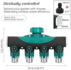 Heavy Duty Metal 4 Way 3/4'' Thread Faucet Splitters with Outdoor Water Tap Connectors Shut Off Valves for Garden Hose Adapter(NPT-1PCS) - Image 7