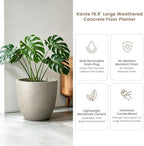 Kante Weathered Concrete Planter 18" Dia All-Weather Round Large Pot - Image 3