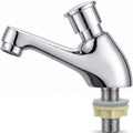 Time Delay Faucet G1/2 Thread, Self Closing Water Saving Tap Copper Chrome Plated, Single Cold Metering Valve for Public Outdoor and Laundry Utility by Unknown