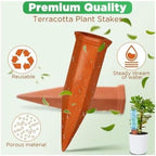 pureza Terracotta Plant Spikes Self Watering Stakes Automatic Drip Irrigation for Potted Plants(8pcs) - Image 4