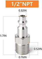 GASHER 1/2-Inch NPT Male Industrial Air Plug,1/4-Inch High Flow Pneumatic Plugs 300PSI (20-Pack) - Image 4