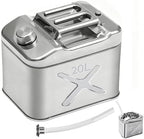 5 Gallon (20QT) 304 Stainless Steel Oil Storage Can with Spout, Food-Grade Cooking Oil Dispenser, Easy Pour Design for Restaurant, Food Truck, Camping Garden by Unknown