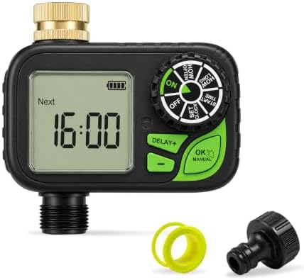 Sprinkler Timer for Garden Hose, Water Timer with Rain Delay, IP55 Weatherproof, Fits Standard 3/4" NH Hose Faucet by Unknown