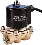 Waterproof Brass Electric Solenoid Valve 1/2" 24V DC Brass Normally Closed - Compatible with Water, Air, Diesel, Gas - Replaceable VITON Seal - Compact Direct Acting by BusimanSolenidValve