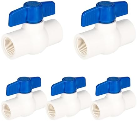5piece EFIELD 1" PVC Ball Valve (FPT Threaded) Schedule 40,Blue Lever by EFIELDPEXTUBING