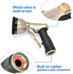 Garden Hose Spray Gun, 10-Pattern High Pressure Metal Nozzle - Image 5