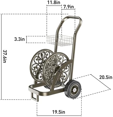 GOFORWILD Garden Hose Reel Cart, Holds 200Ft 5/8" Hose, Easy Install - Image 6