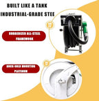 Fuel Hose Reel,Ratchet Spring-Driven Retractable 3/4"x50' Diesel Hose Reel W/Swivel,AUTO Fuel Nozzle,300 PSI,1"NPT Inlet,3/4"Outlet Heavy Duty Steel Construction for Farm Ship Vehicle Tank - Image 4