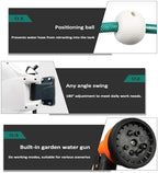Retractable Garden Hose Reel, Wall Mounted, Automatic Rewind, Slow Retraction, Any Length Lock, Ideal for Car Wash, Garden Watering, (10m Length) - Image 4