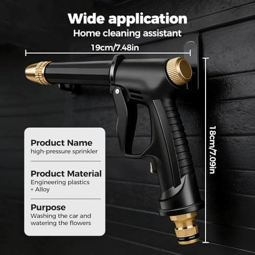 Jet Hose Nozzle High Pressure, Hydro Jet Power Washer Wand, Jet Nozzle Power Washer for Garden Hose, Rotating Nozzle, Various Spray Effects, Water Sprayer Cleaning Tool (2) - Image 5