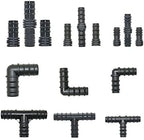 Generic 16mm 20mm 25mm Garden Irrigation Pipe Barb Connector Tee Elbow End Plug PE Pipe Coupler Micro Drip Irrigation Adapter For Garden(Black) by Unknown