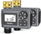 2-Packs Water Timer for Outdoor Garden Hose, Hose Timer with Rain Delay/Manual Mode, Automatic Drip Irrigation Controller System for Lawn Yard Garden Watering by Insoma