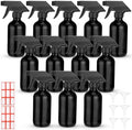 Norme 12 Pcs 8 oz Glass Spray Bottles, Funnels and Labels, Black, Classic by Norme