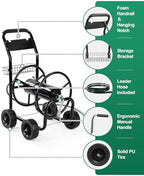 Outvita 300 Ft Garden Hose Reel Cart, Heavy Duty 4 Wheels Water Cart, Green - Image 4