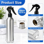 12 Pack 250ml Aluminum Spray Bottles Empty Reusable Refillable Mister Metal Silver Water Sprayer Tool for Hair Hairdressing Tattooing Greening BBQ Spritzer Bottle for Smoker - Image 2