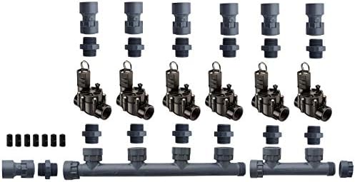 Dura 1" 6 Valve Manifold Setup for Irrigation System - Rainbird 100DV Valves Included by Dura