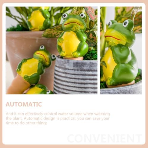 FRCOLOR 4pcs Frog Shape Terracotta Plant Watering Globes Self-Watering Spikes for Indoor and Outdoor Plants Automatic Ceramic Drip Irrigation Tool Set - Image 3